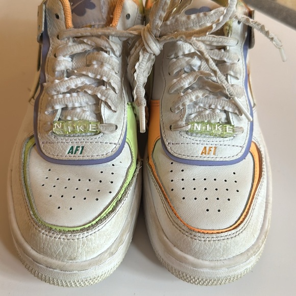 Size 5 Nike Air Force 1 Shadow White/Peach/Cream/Light Liquid Lime size US 5 - Picture 4 of 9